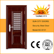 Hot Indian Main Security Stainless Steel Door with Window (SC-S131)